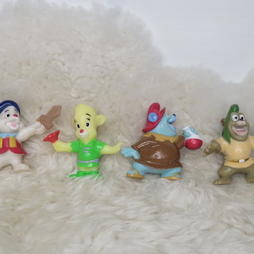 4 Vintage 1991 Disney Gummi Bear Kelloggs Cereal Premium 2" PVC Figures